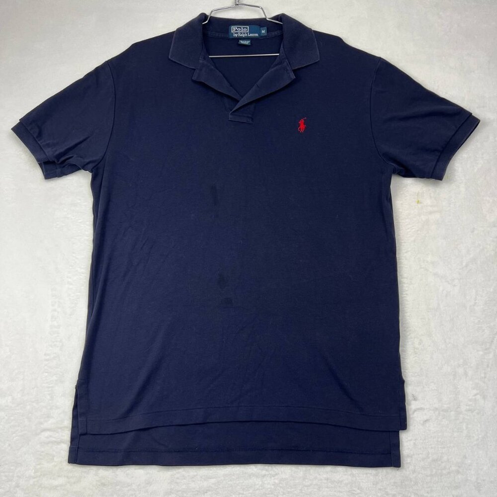 Vintage Ralph Lauren Polo‎ Shirt Men Medium Blue Short Sleeve Collared Cotton M